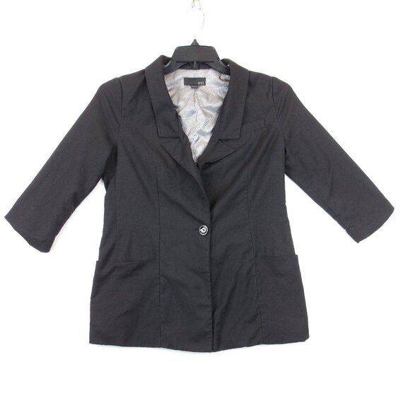 XXI Blazer Jacket Junior's Size M Black Lined 1 Button Party Formal Blazer - Picture 1 of 14